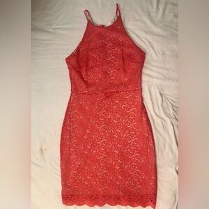 Soprano Strapless Red Lace Dress